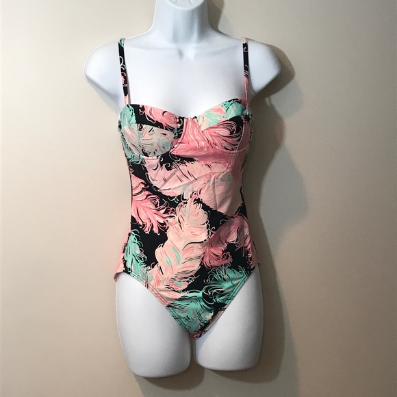 Kate Spade feather retro one piece swimsuit. Small - Picture 2 of 8